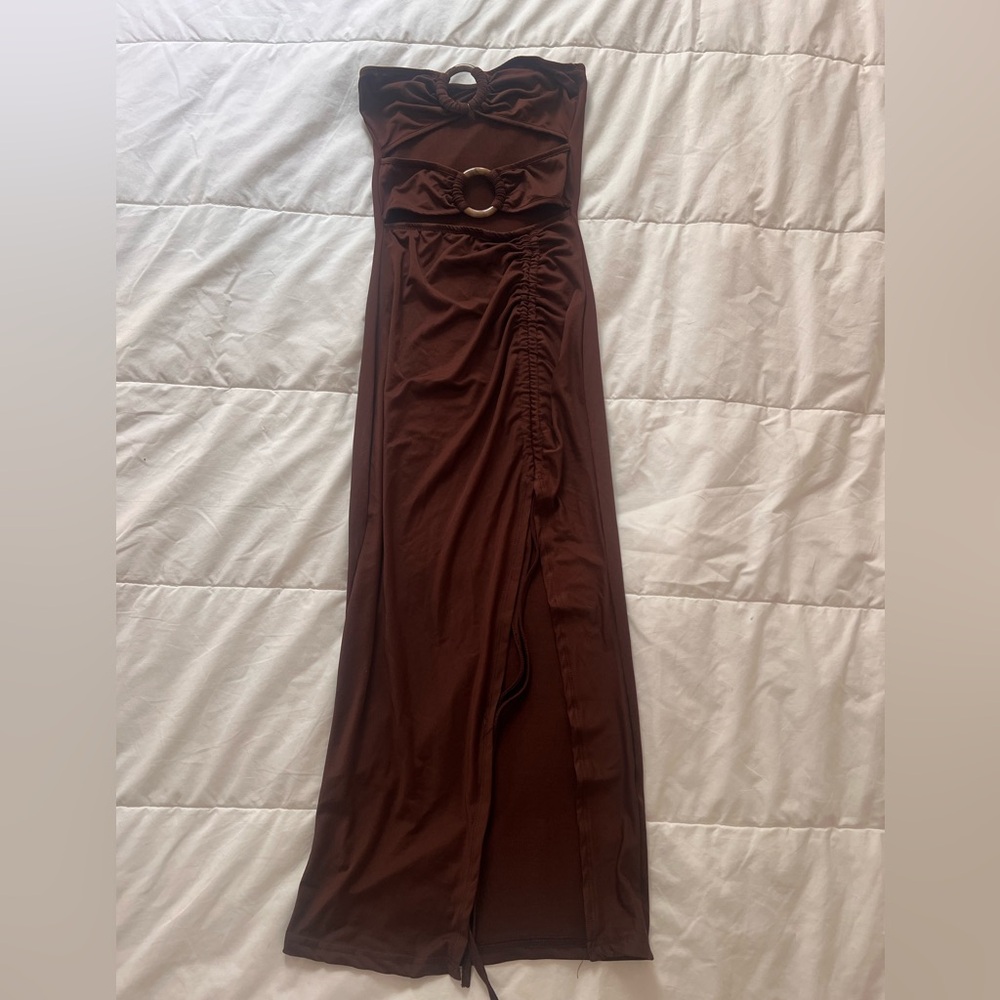 Elegant Brown Midi Dress